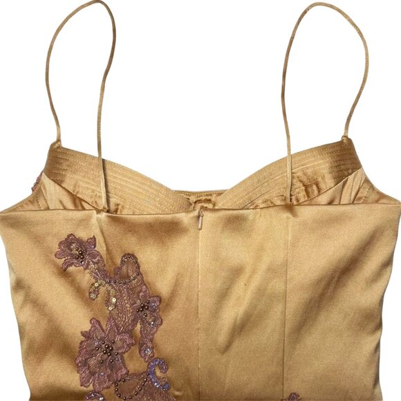 MANDALAY Y2K Satin Beaded Fairycore Diva Cocktail Dress - Picture 5 of 10